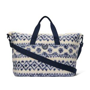 Victoria's Secret Cozy Plush Fair Isle Weekender Bag NWT